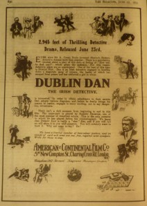 Bioscope ad for Solax's Dublin Dan (12 Jun. 1913: 830).