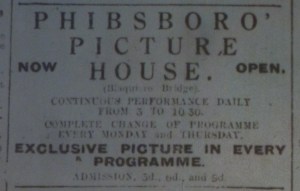 Advertisement for the newly opened Phibsboro Picture House, Dublin Evening Mail, 23 May 1914.