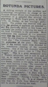This review of the programme at the Rotunda Pictures gives a good indication of where comedies featured in the priorities of newspaper reviewers. Evening Telegraph 23 Jun. 1914: 2.
