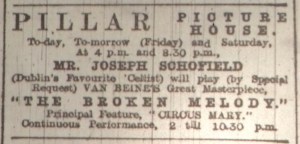 Musical attractions at the Pillar; Dublin Evening Mail 1 Jun. 1916: 2.