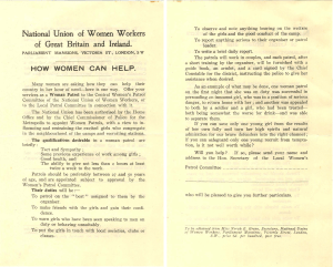 Leaflet issued by the National Union of Women Workers of Great Britain and Ireland. Available at Century Ireland.
